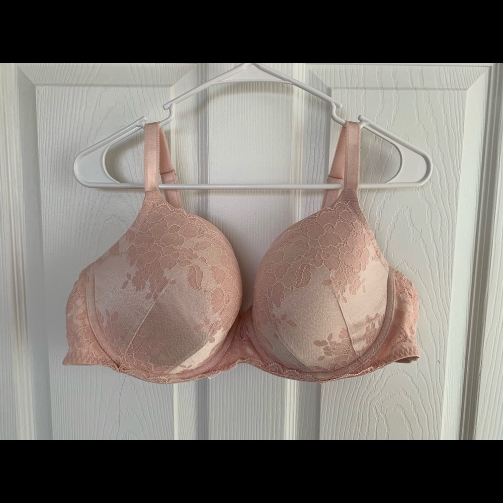 Blush pink lace bra